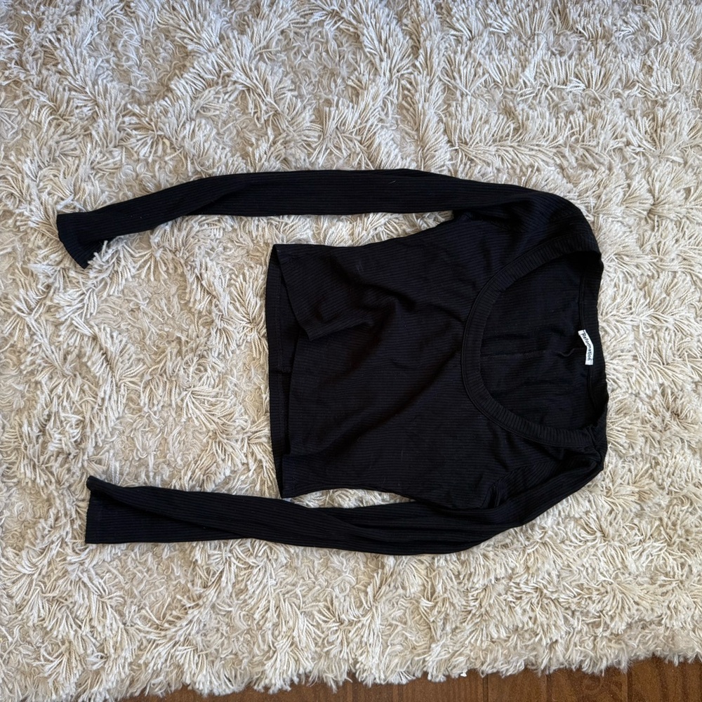 Reformation Long Sleeve Rib Knit Top